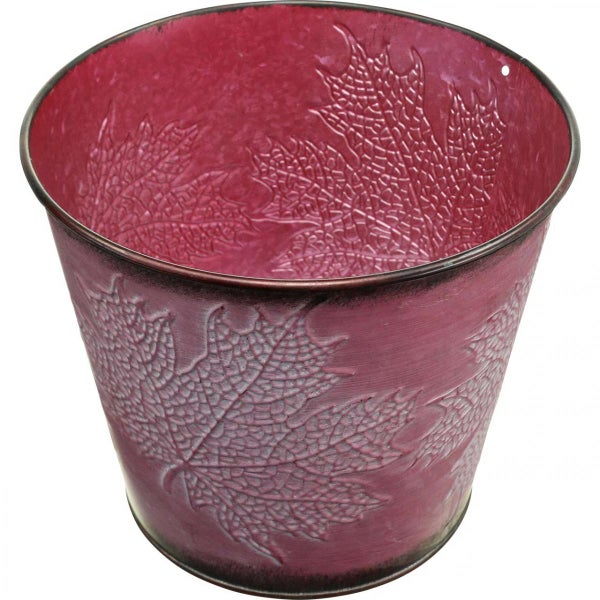 Blumentopf mit Ahornblattmuster