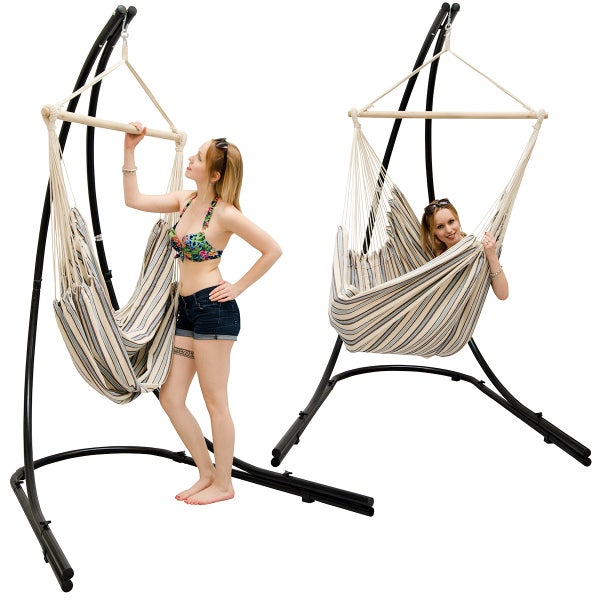 XXL Hängesessel 185x130cm Mediterran + 210cm Gestell