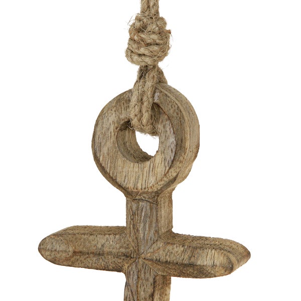 Dekorative Holzanker mit Seilaufhängung