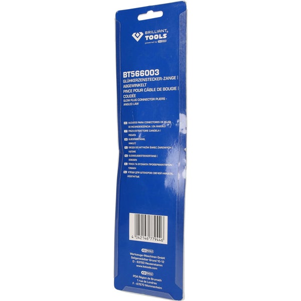Brilliant Tools Glühkerzensteckerzange, abgewinkelt in blauer Verpackung
