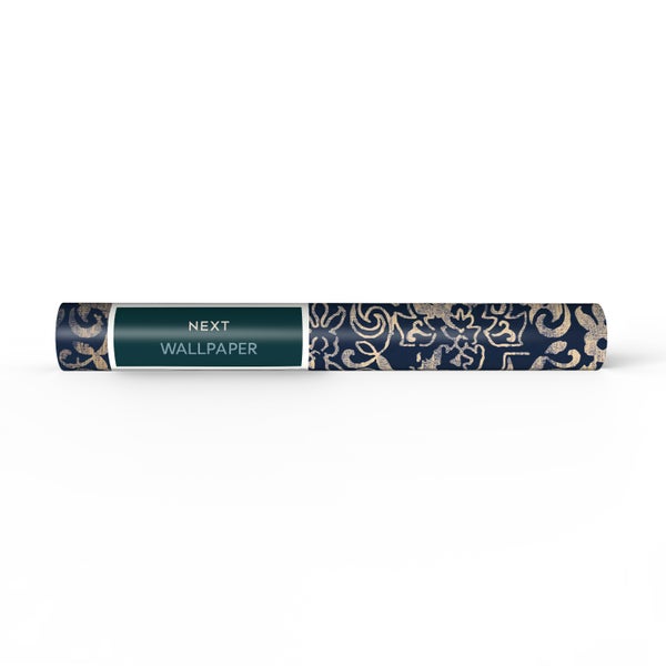 Next Vliestapete | Majestic Damast - Blau - 10mx52cm
