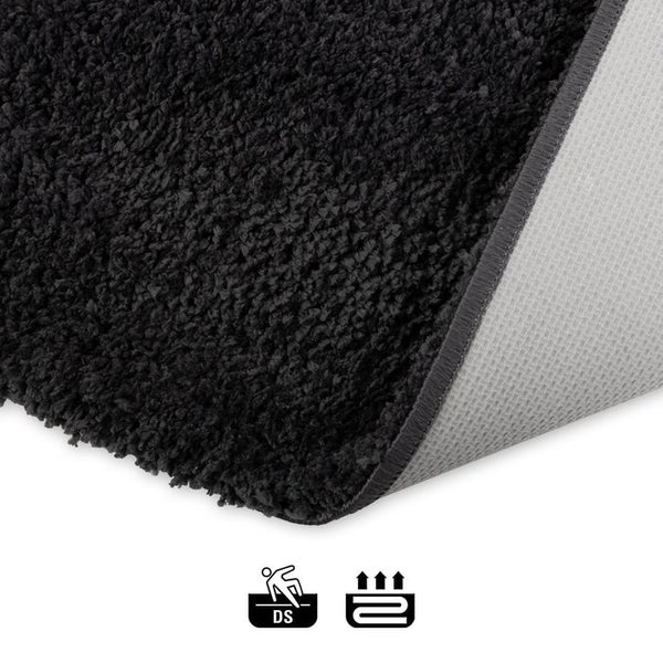 FLOORDIREKT Badematte Sky Soft - Reckteckig - Rutschhemmende Rückseite - Dunkelgrau - 50 x 60 cm