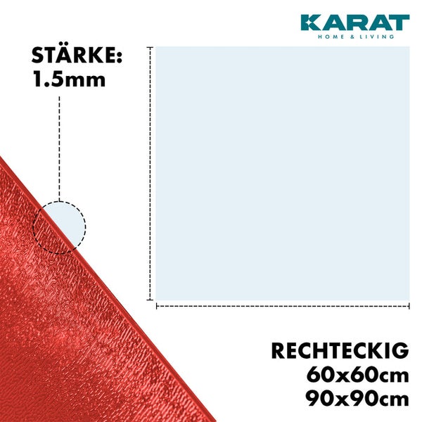 FLOORDIREKT Untersetzer Majesty  - mit abgeschrägter Kante für Blumentöpfe - Bodenschutz - Rot - 60 x 60 cm