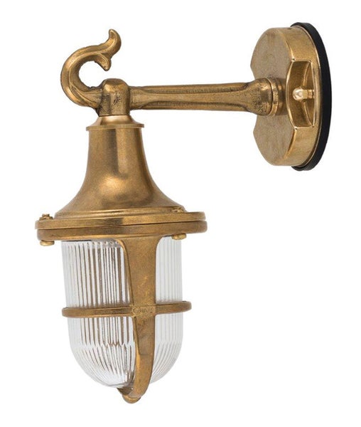 Wandleuchte aus Metall mit geriffeltem Glas