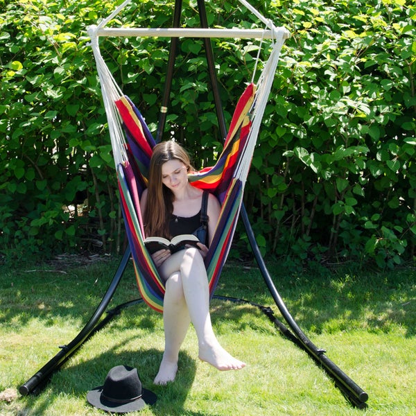 XXL Hängesessel  Relaxsessel 185x130cm bis 150kg Regenbogenfarben