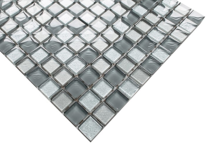 Glasmosaik auf Netz für Bad und Küche 30cm x 30cm  - Grey turtle