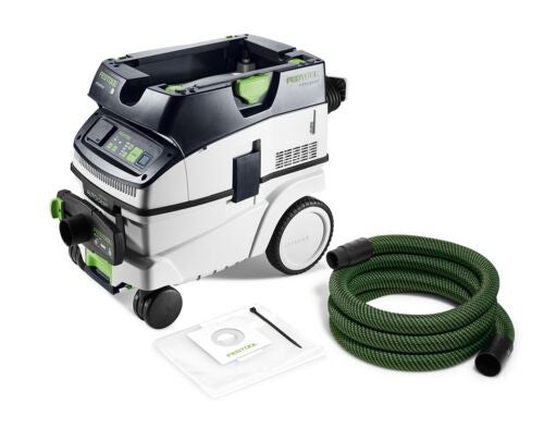 Festool Absaugmobil Cleantec mit Saugschlauch und Filtersack.