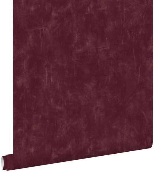 ESTAhome Tapete mit malerischem Effekt Burgunderrot - 53 cm x 10.05 m - 148724