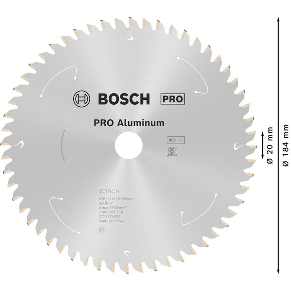 Bosch Pro Aluminium Sägeblatt mit 184 Millimeter Durchmesser
