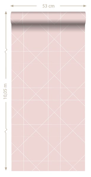 Tapetenrolle mit geometrischem Muster, 53 cm breit und 10,05 m lang