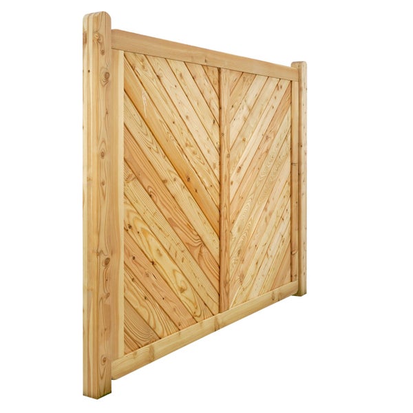 Holzzaun mit diagonalem Muster