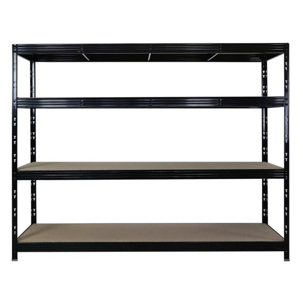 PROREGAL Mega Deal 2x Profi Schwerlastregal Rhino, HxBxT 180x240x60cm, 4 Spanplatten-Ebenen 8mm, Fachlast 450kg, Schwarz