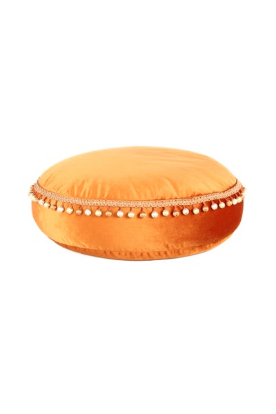 Pouf Hocker samtweich, orientalisches Design Bronze Rund Ø 65 cm