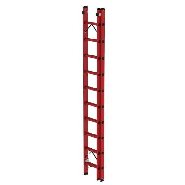 PROREGAL Sprossen-Schiebeleiter GFK 2-Teilig Ohne Traverse 2 x 10 Sprossen