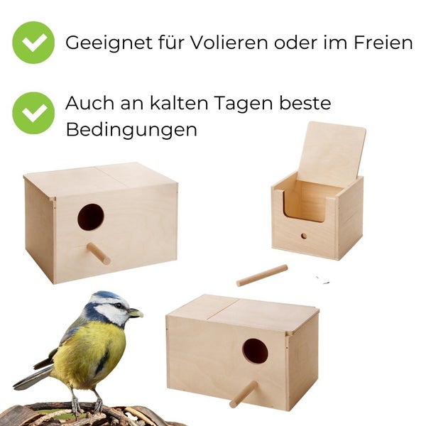 Holz Nistkasten Brutkasten mit Nistmulde Gr.3