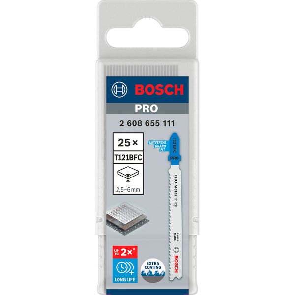 Bosch PRO Metal thick T121BFC Stichsägeblatt 92 mm 25-tlg. - 2608655111