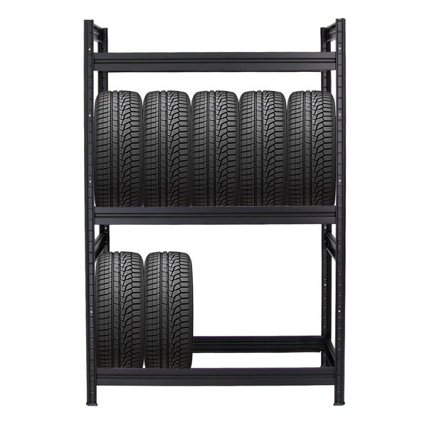 PROREGAL Reifenregal Dino HxBxT 180 x 120 x 50 cm Fachlast 150 kg bis zu 12 Reifen Schwarz