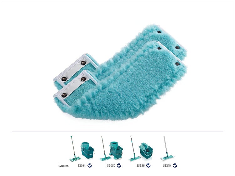 Leifheit 2er Set Wischbezug CLEAN TWIST M static plus, Staubwischer für alle Bodenarten, zieht Staub und Haare an wie ein Magnet, Bodenwischer Ersatzbezug für glatte Böden, trockene Bodenreinigung