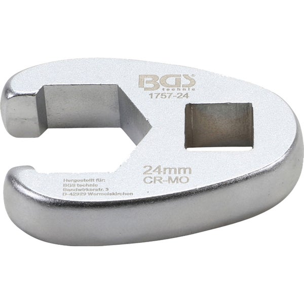 BGS Hahnenfußschlüssel Antrieb Innenvierkant 12,5 mm (1/2) SW 24 mm - 1757-24