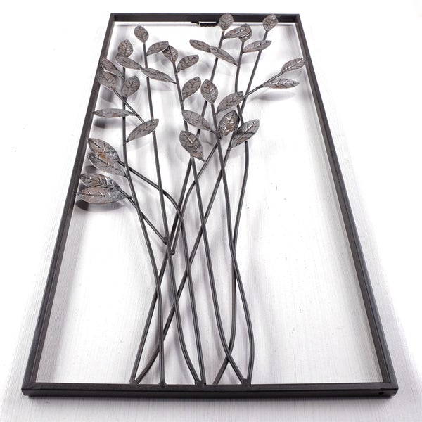 Wanddeko Zweige Metall silber/braun