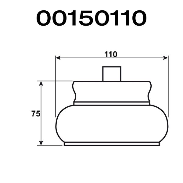 Technische Zeichnung eines Möbelbeins mit Maßangaben 110 und 75