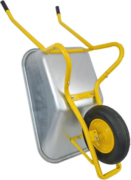 Detailaufnahme des Rads einer Schubkarre