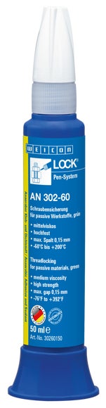 WEICONLOCK® AN 302-60 Schraubensicherung | für passive Werkstoffe, hochfest | 50 ml | grün