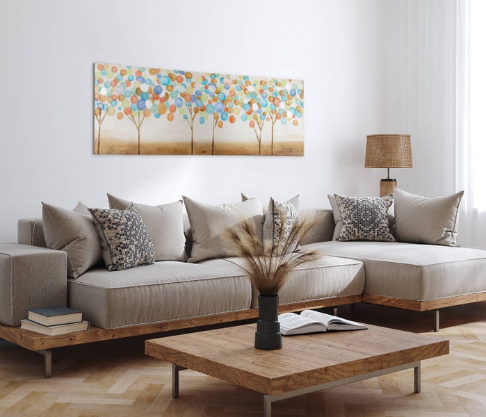 Handgemaltes Gemälde Acrylfarbe 150x50cm Gold