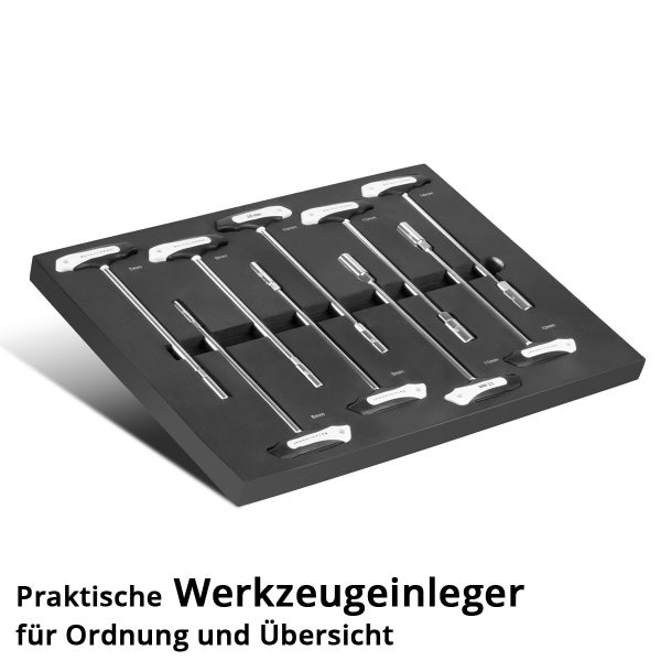 Werkzeugsatz mit T-Griff in Werkzeugablage