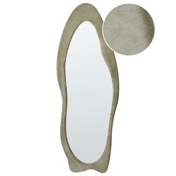Wandspiegel REIGNY 57 cm 160 cm Samtstoff Olivgrün