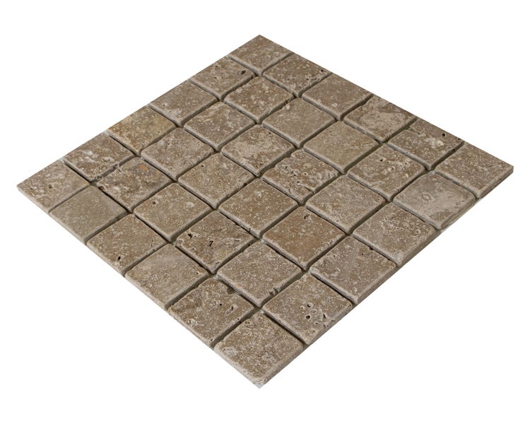 Wohnrausch Natursteinmosaik Travertin NOCE 4,8 x 4,8 cm, getrommelt, braun