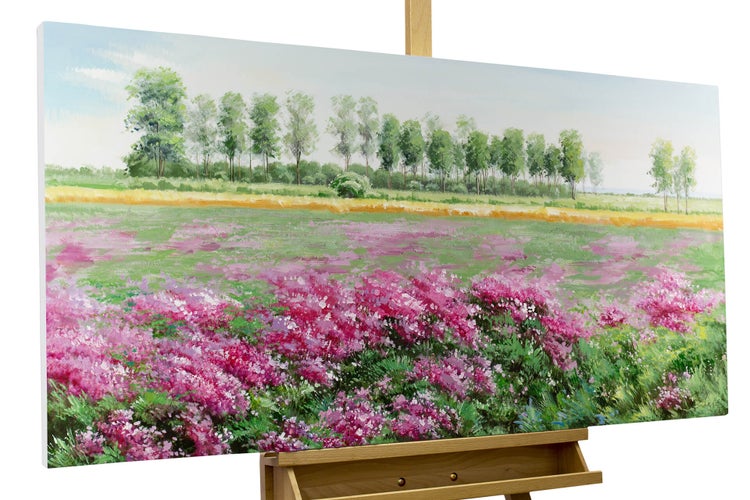 Handgemaltes Gemälde Acrylfarbe 120x60cm Pink