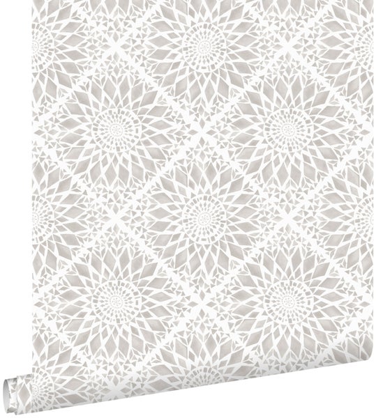 ESTAhome Tapete Fliesenmuster Beige - 53 cm x 10,05 m - 148609