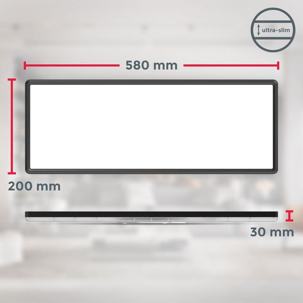 LED Panel 58x20 cm - 22W, 3000lm, dimmbar, Fernbedienung, RGBW, schwarz