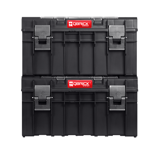 PROREGAL QBRICK Werkzeugkasten Pro HxBxT 26 x 45 x 24 cm 14 Liter Mit Deckgriff Mit Klemmverschlüsse Schwarz
