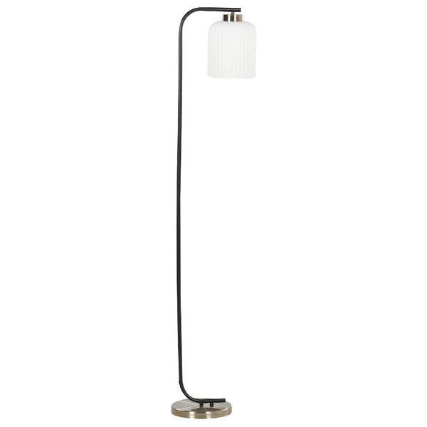 Stehlampe CAUDELO Metall Schwarz / Weiß