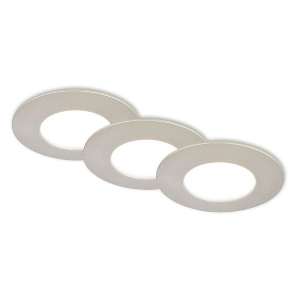 CTS LED recessed spots, set of 3, matt-nickel, 3xL