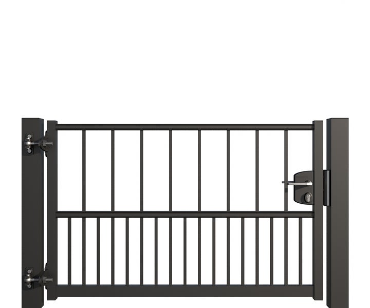 Metallzauntür mit Schloss