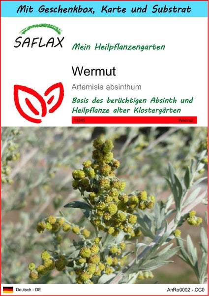 SAFLAX Geschenk Set - Wermut - Artemisia absinthum - 500 Samen - Mit Geschenkbox, Versandaufkleber, Geschenkkarte und Anzuchtsubstrat