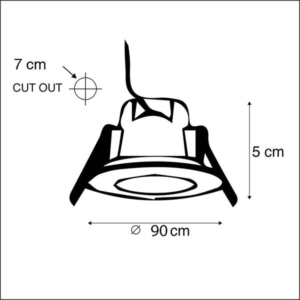 3er Set Einbaustrahler Rundstahl inkl. LED IP65 - Simply