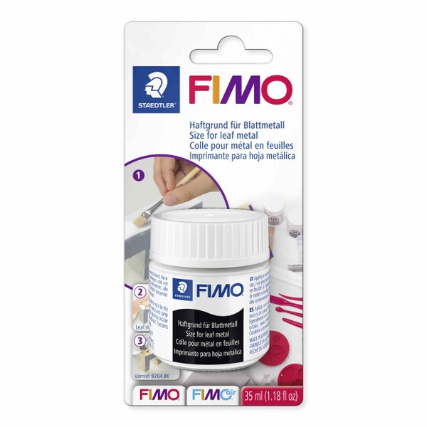 FIMO Haftgrund für Blattmetall, 35 Milliliter, von Staedtler, Kleber für Blattmetall auf Modelliermasse.