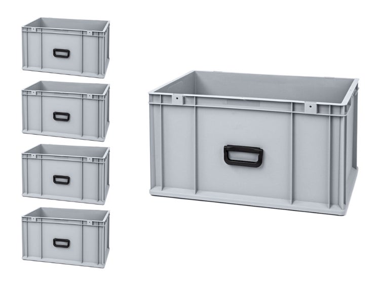 PROREGAL Spar Set 5x Eurobox Nextgen Portable Uno HxBxT 32 x 40 x 60 cm 65 Liter Eurobehälter Transportbox Transportbehälter Stapelbehälter