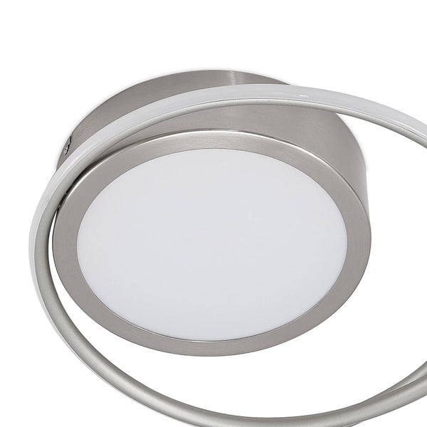 Lindby LED Deckenleuchte Bovia dimmbar mit Leselampe (Modern) in Alu aus Aluminium (1 flammig, ) - Lampe Deckenlampe Wohnzimmerleuchte