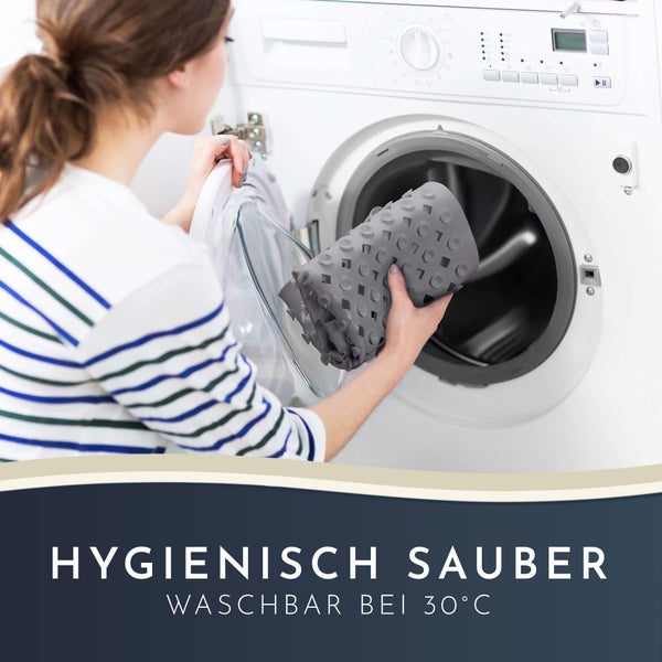 Homerella® Duschmatte rutschfest - 100% BPA frei - Inkl. 2 Haken zum Aufhängen 53x53cm - Antirutschmatte Dusche hautsensitiv & schimmelresistent - Duscheinlage maschinenwaschbar