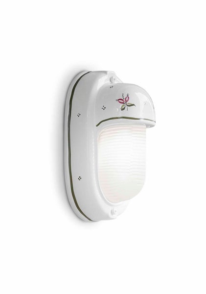 Keramik Wandleuchte mit Blumenmuster