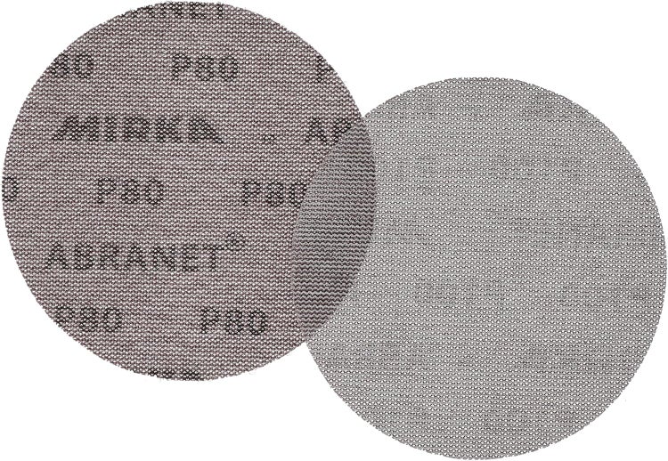Mirka Abranet Netz-Schleifscheiben Ø 150 mm Klett / Korn P80 / 50 Stk / zum Schleifen von Holz, Spachtel, Lack, Kunststoff / 5424105080