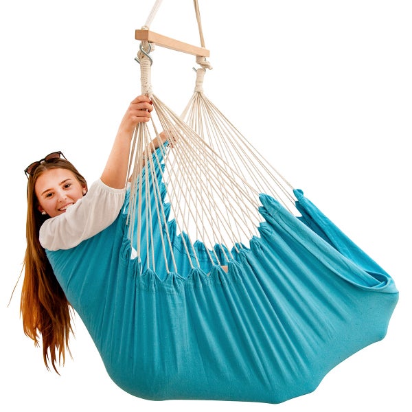 XL Hängesessel Relaxsessel 185x130cm in Pazifik Blau bis 150kg