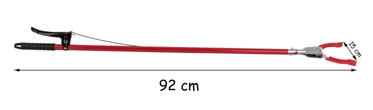 Greifzange mit einer Länge von 92 cm und einer Greifweite von 15 cm.