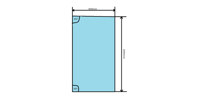 Glaswerk Westfalen - Seitenteil,  Milchglas für Vordächer 200x80cm