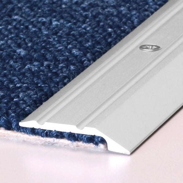 FLOORDIREKT Abschluss- und Höhenausgleichsprofil - aus Aluminium - Höhenausgleich bis 5 mm - Vorgebohrt - Silber - 100 cm